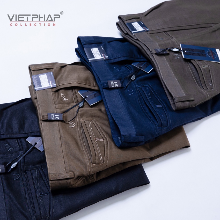 Quần Kaki Nam Trung Niên Có Ly Hoạ Tiết Chìm Cao Cấp 9005 Việt Pháp. Cotton Kaki Thấm Hút Mồ Hôi, Co Giãn &amp; Giữ Form Tốt