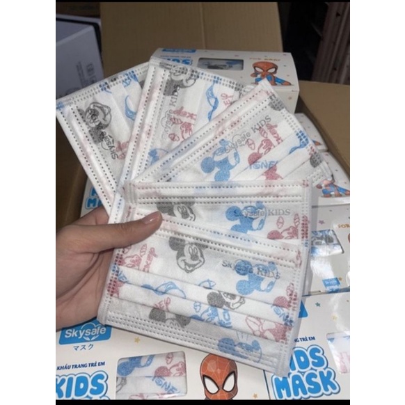 {Hộp 50 cái} Khẩu trang y tế trẻ em SkySafe. Combo 4 hộp 200 cái