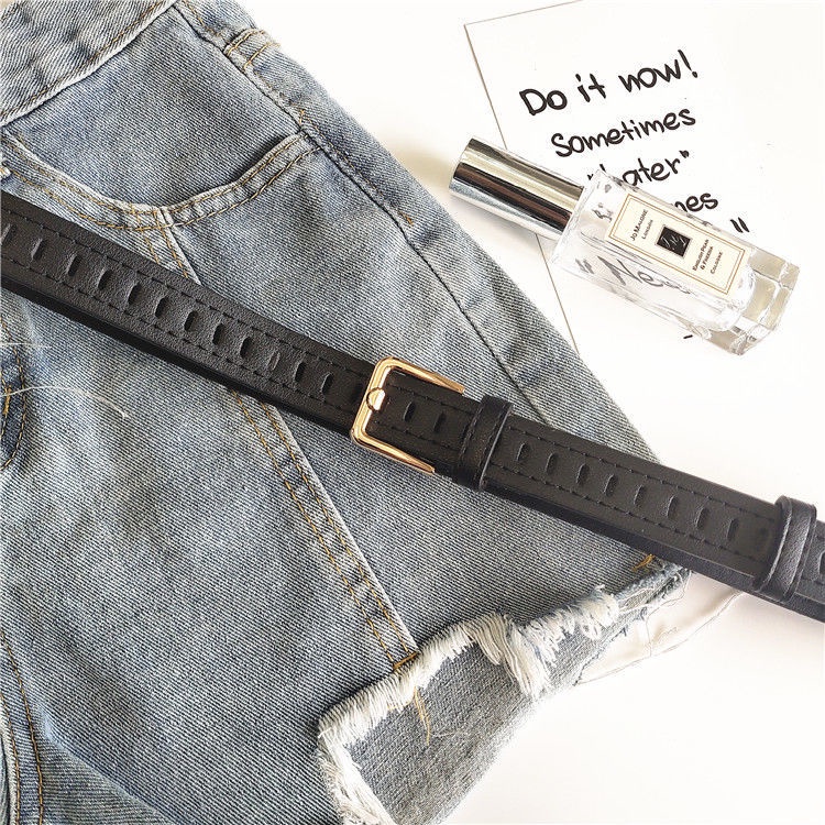 Thắt Lưng Da Pu Phối Lỗ Toàn Diện Phong Cách Cổ Điển Cho Nữ