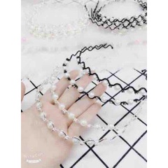 Bờm Tóc Đính Ngọc Trai Phong Cách Retro Cho Nữ - Băng Đô Cài Tóc Hàn Quốc Vintage