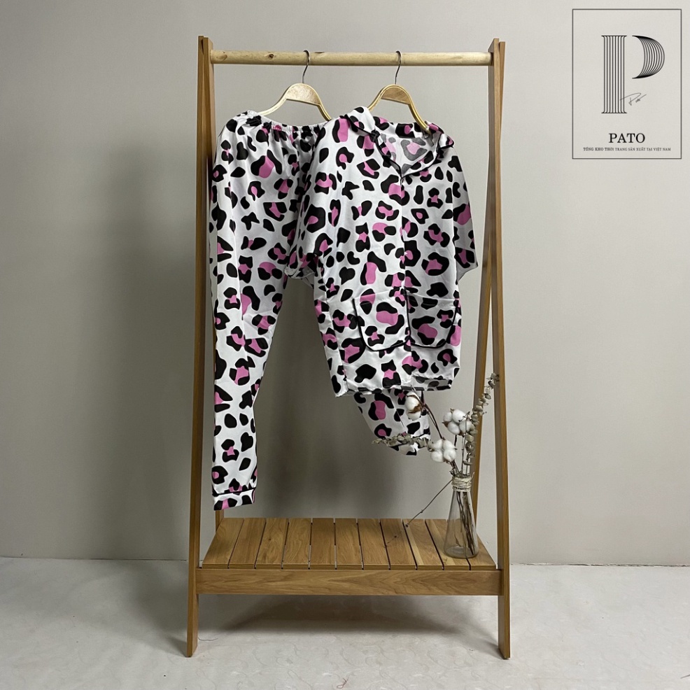 Bộ pijama viền tay ngắn quần dài cực đáng yêu, chất liệu kate giặt không phai không nhàu (ảnh shop chụp) | BigBuy360 - bigbuy360.vn