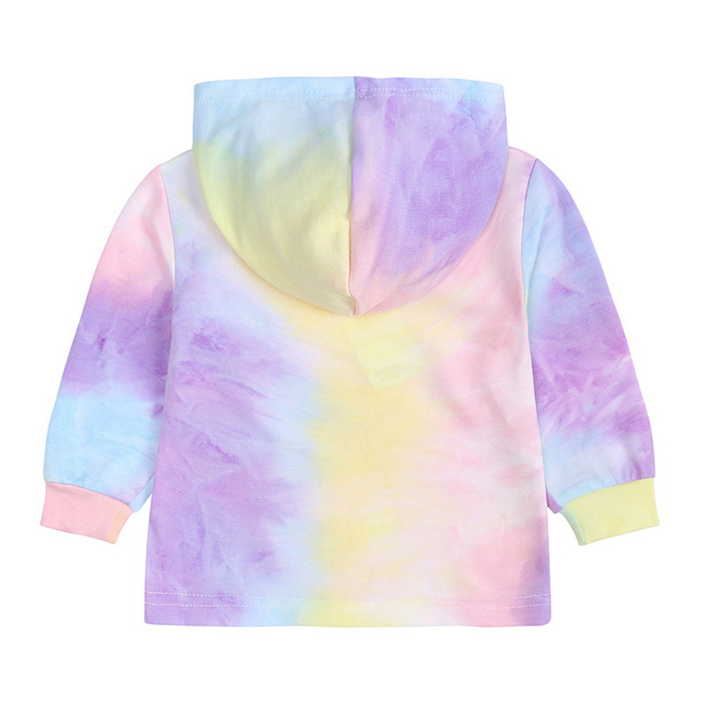 Set áo hoodie màu sắc cầu vồng + quần dài cho bé
