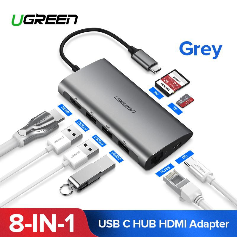 Cáp Chuyển đa năng USB Type C 8 ín Chính Hãng Ugreen 50538 CM121 Cao Cấp