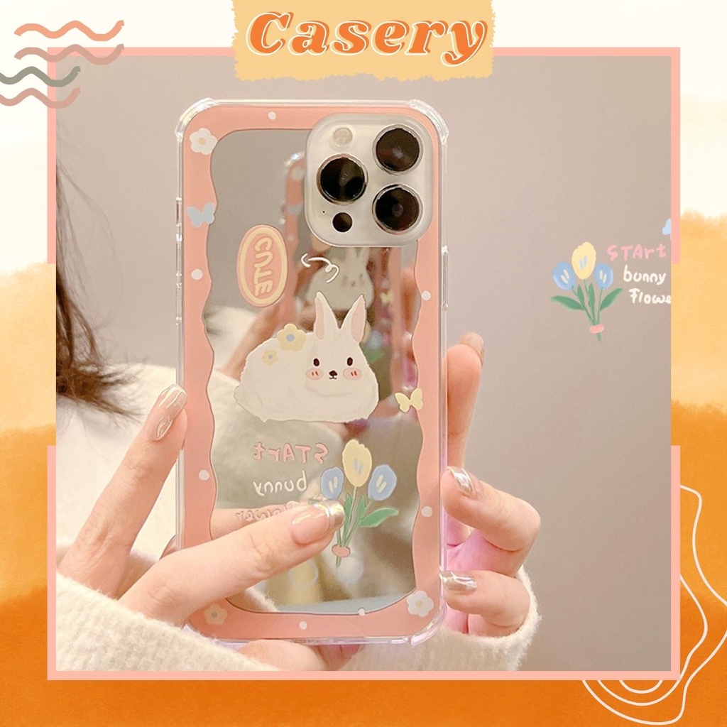 Ốp lưng Iphone Gương Thỏ hồng dành cho Iphone 7/7plus/8/8plus/x/xr/xs/11/12/13/pro/promax