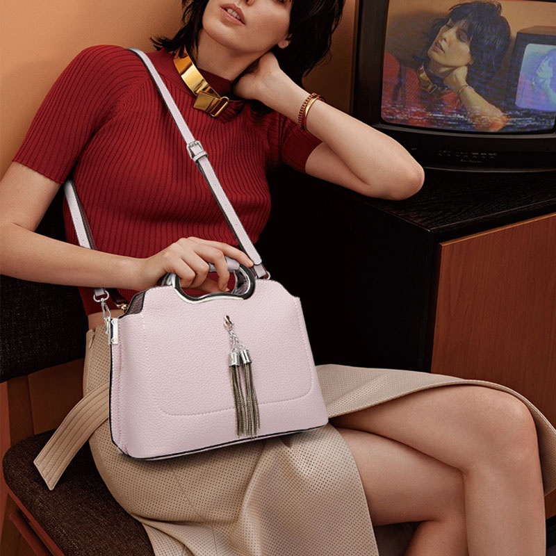Túi Xách Đeo Vai Một Bên Vai Có Tua Rua Thời Trang Hàn Quốc Cổ Điển Dành Cho Bạn Nữ