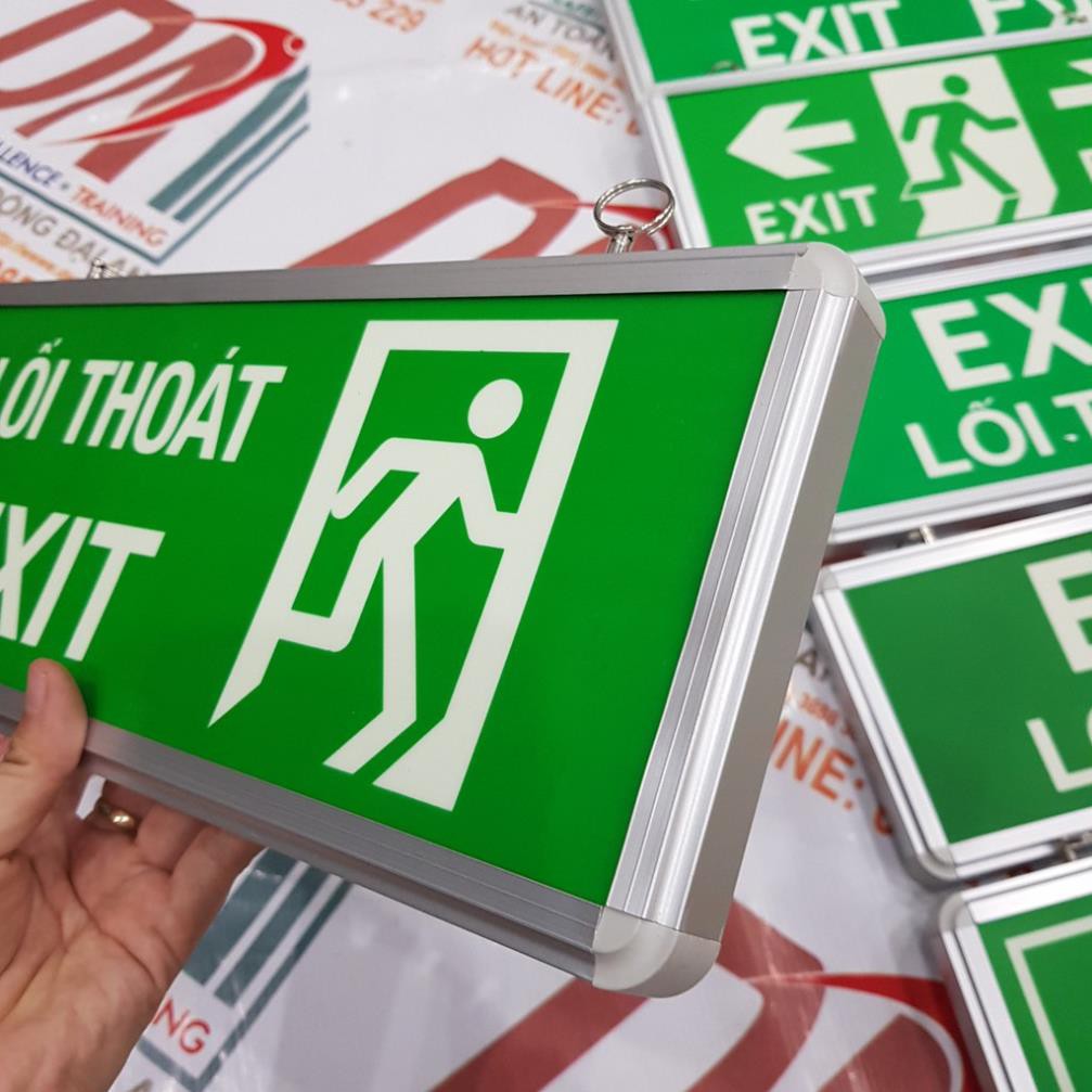 Bảng dạ quang lối thoát exit 1 mặt chỉ 2 hướng (DQ3A-1M-06)