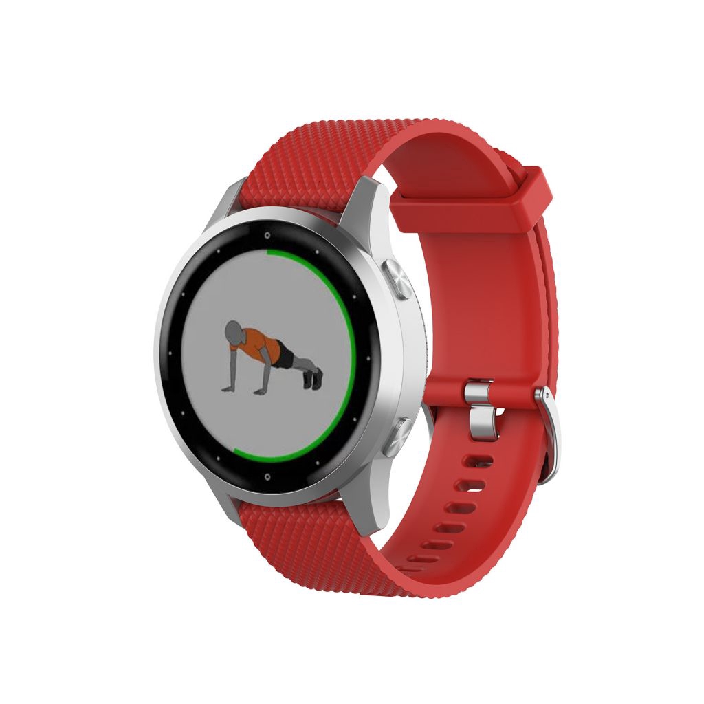 The silicone strap is textured and suitable for various colors of Garmin Vivoactive 4s 18mm width