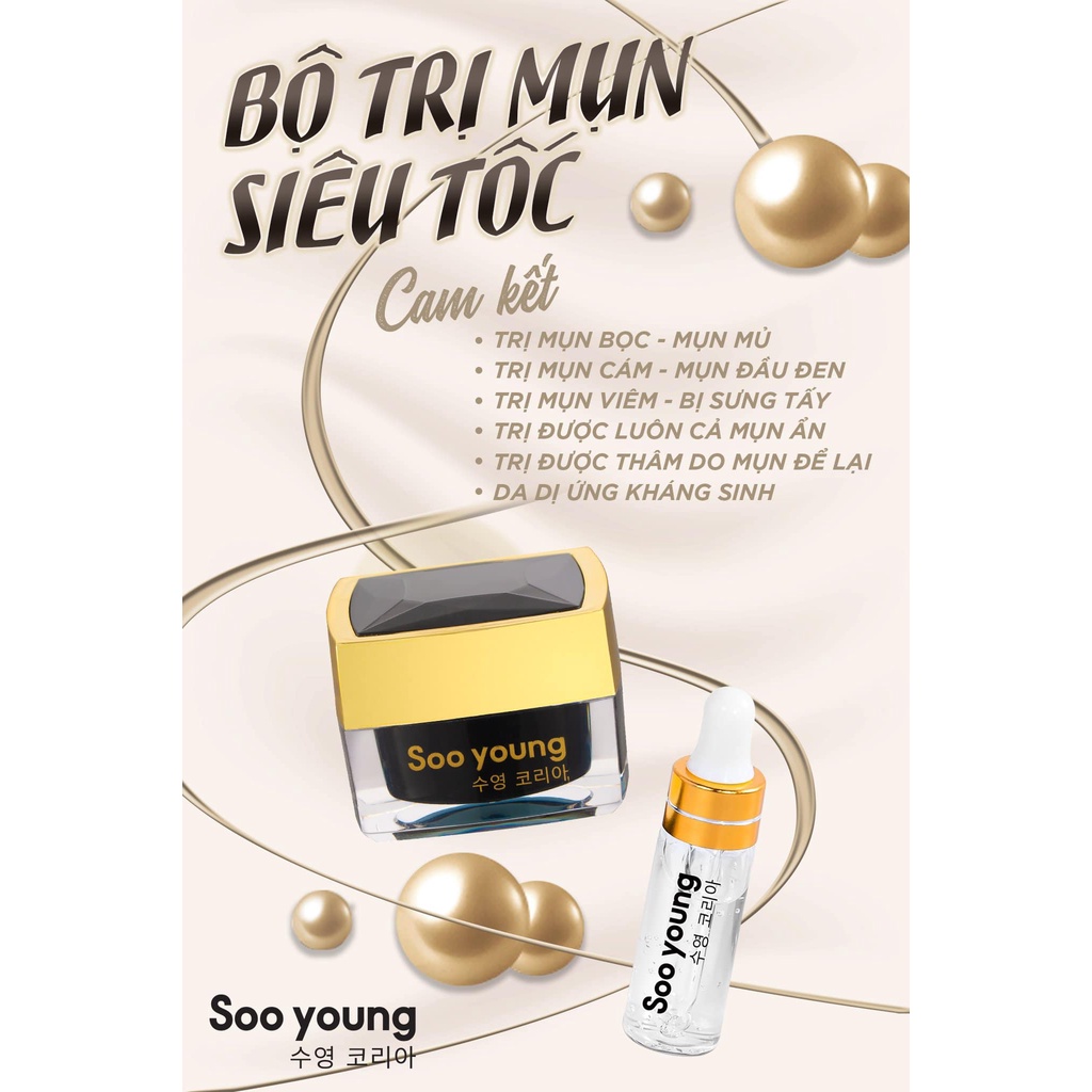 [Chín hãng] Combo kem face và serum mụn Soo Young
