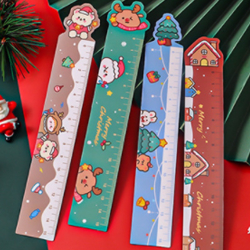 Thước đo từ tính in hình tuần lộc Noel dễ thương 15cm
