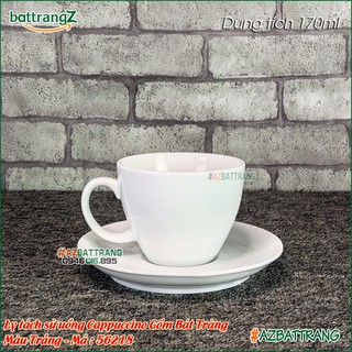 [MẪU MỚI] Ly tách sứ Bát Tràng uống cafe Cappuccino men sứ trắng thấu quang