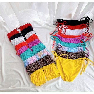 Bikini 2 mảnh chun ngực quần tam giác thắt nơ điệu đà