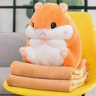 gấu bông chuột hamster kèm chăn