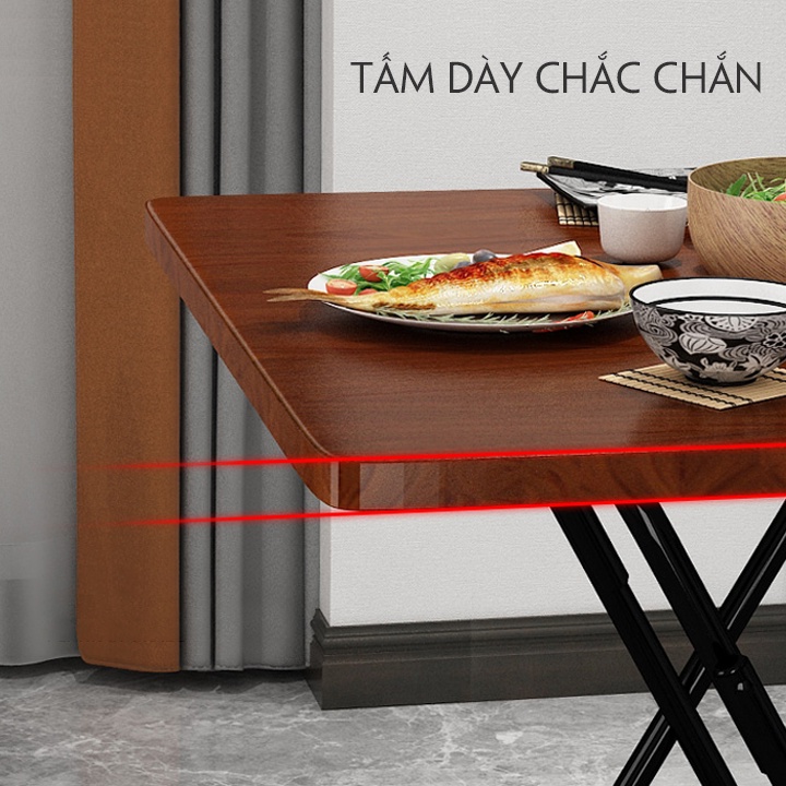 Bàn ăn gấp gọn thông minh hiện đại tiết kiệm không gian sống kích thước 60*60*71cm