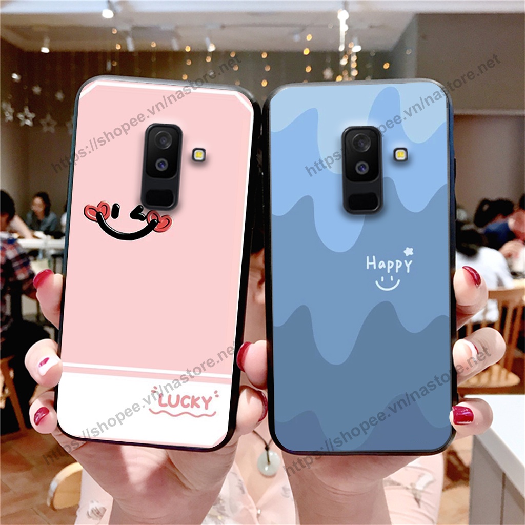 Ốp lưng Samsung J8 mặt cười, họa tiết caro đơn giản đẹp cute