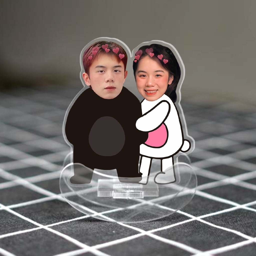 Standee lắc lư cặp đôi in theo yêu cầu 2 chibi đáng yêu quà tặng cho người yêu, người thân, bạn bè