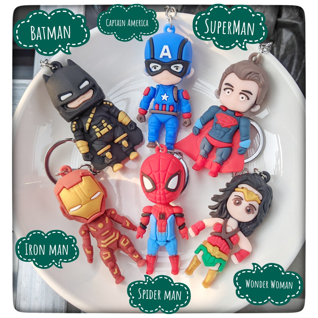{ Giá Rẻ } Móc khóa Superman /Iron man/ Batman / Spider man / Captain American / Wonder Woman