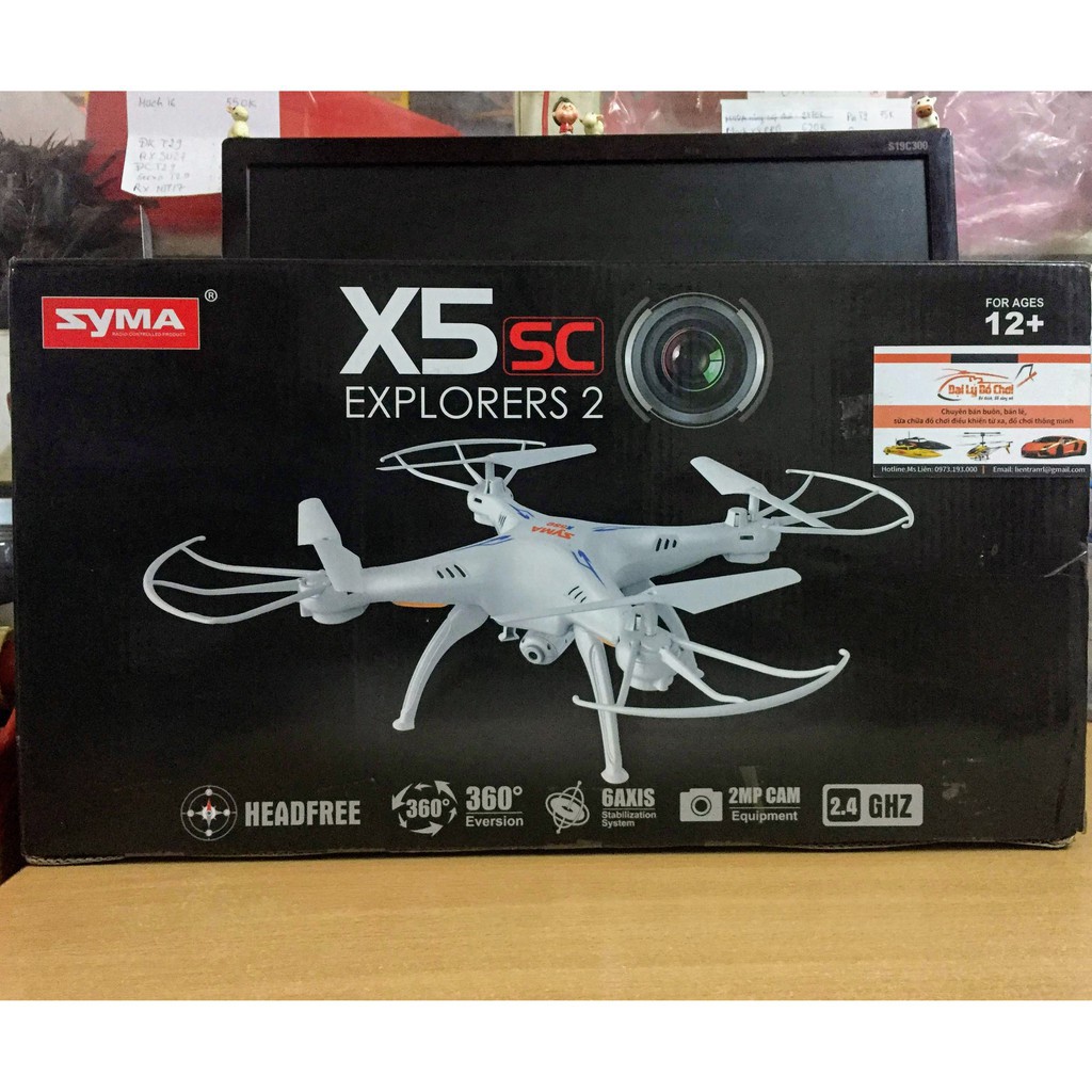 saigontoyvn Máy bay 4 cánh chính hãng Syma X5SC camera 2.0p truyền về thẻ nhớ NEW