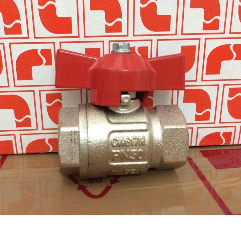 Van bi tay bướm đồng ren art.092 Italy áp lực 50kg phi 13 phi 17 phi 21