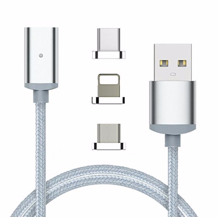 Cáp sạc từ nam châm hít Type C 3 đầu