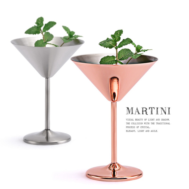 Ly Thủy Tinh Uống Rượu Không Vỡ Bằng Thép Không Gỉ martini