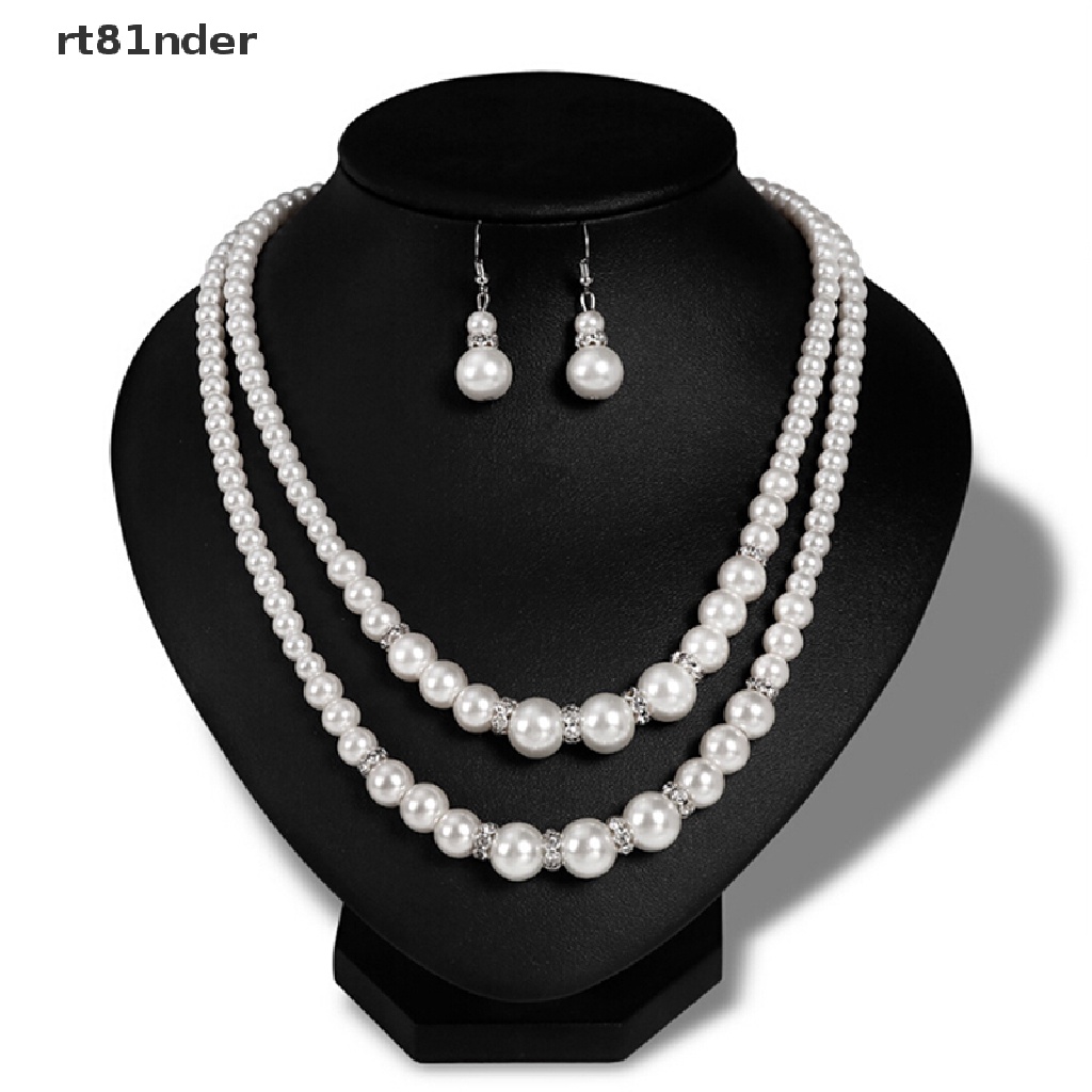 Set Vòng cổ Và Đôi Khuyên Tai Đính Ngọc Trai Nhân Tạo Thời Trang