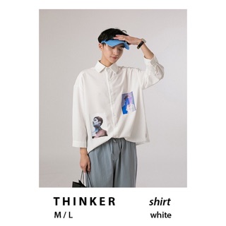 Thinker shirt/ sơ mi hàn trắng đen