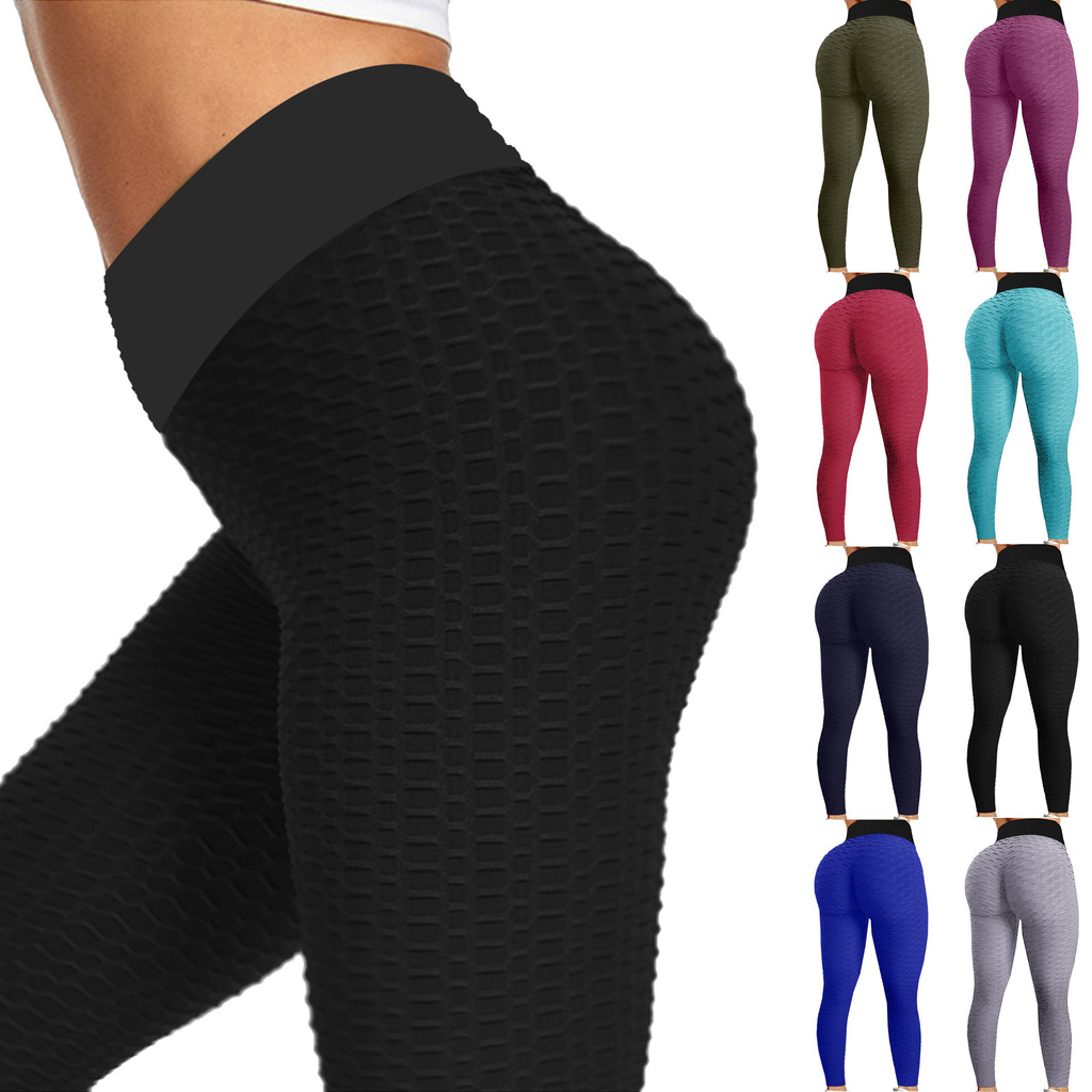 Women Fashion Pure Color Yoga Pants Plus Size Casual High Waist Sport Pants