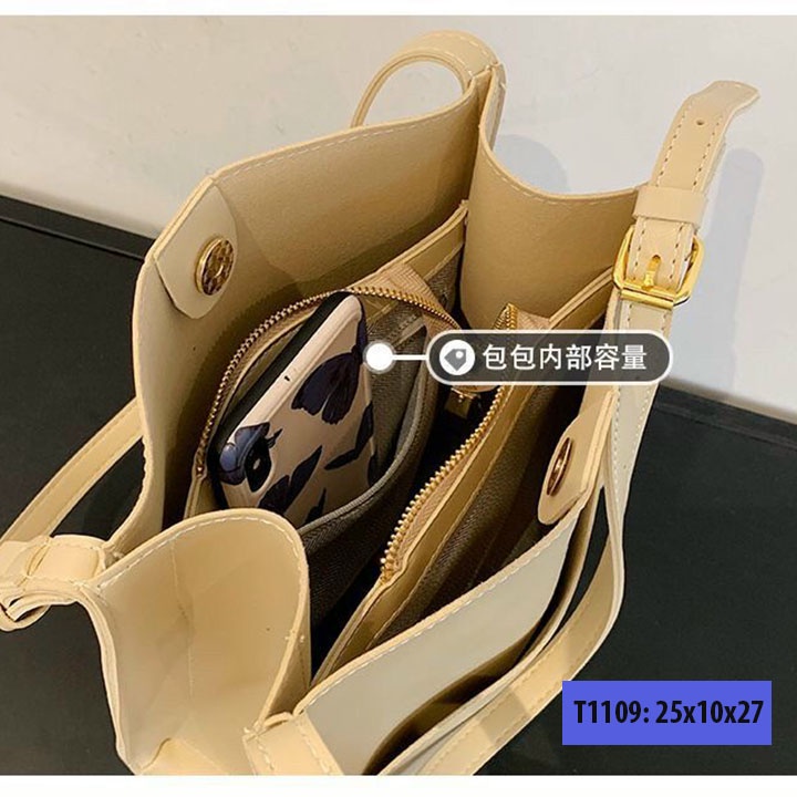 Túi xách tote da trơn đeo chéo đi học đi làm đẹp phong cách hàn quốc T1109