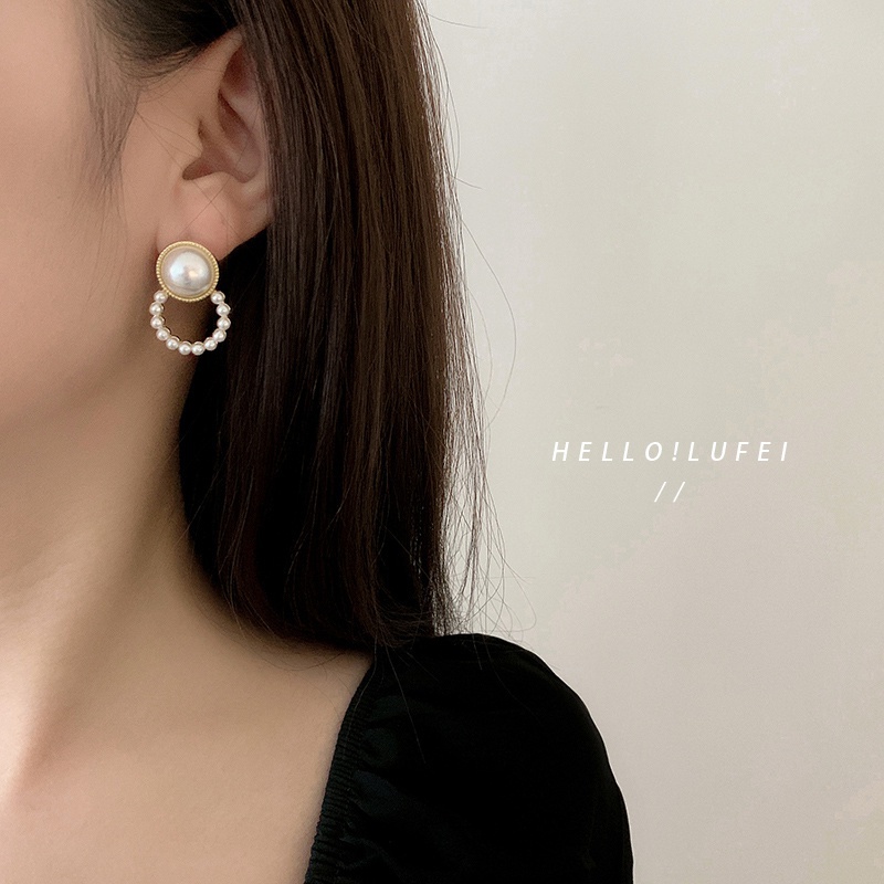 Đôi Bông Tai Ngọc Trai Kiểu Hàn Quốc