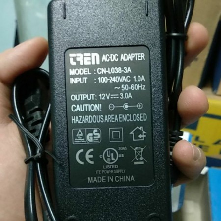 Nguồn 12v - 3A Dùng Cho Led Dây, Camera..