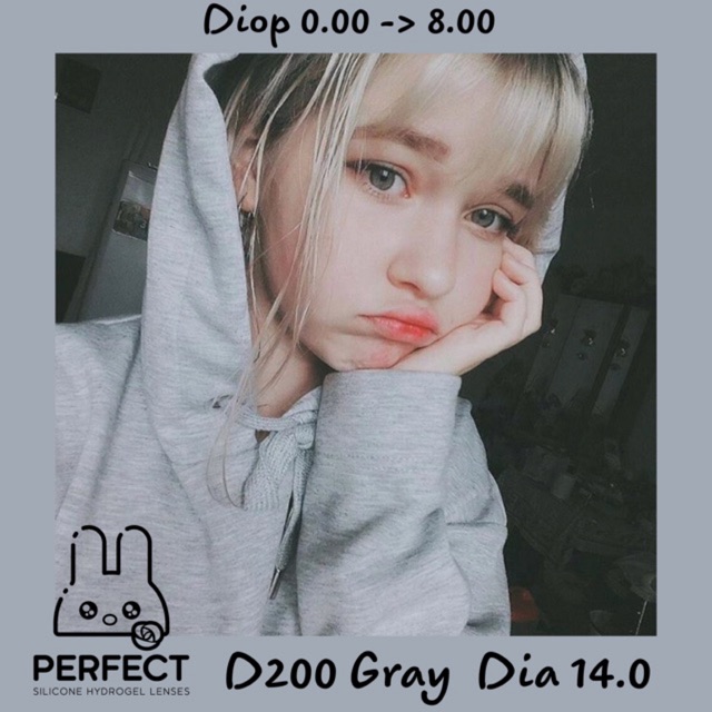 [Sale] Link 1 (Giá 1 Chiếc) 14.0 (0.00 -> 8.00) D200 Gray Kính Áp Tròng cao cấp