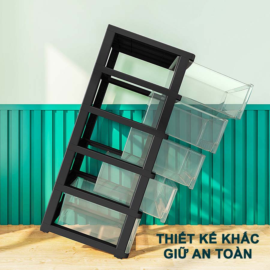 Tủ Đựng Đồ Ngăn Kéo Trong Suốt, Tủ Nhựa Đựng Đồ Khe Hẹp Siêu Tiện Lợi TUN-002