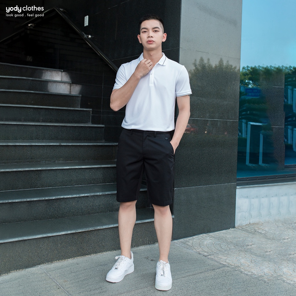 Quần sooc nam súp sườn YODY ống đứng trẻ trung vải kaki dáng lửng ngang gối QSM5019