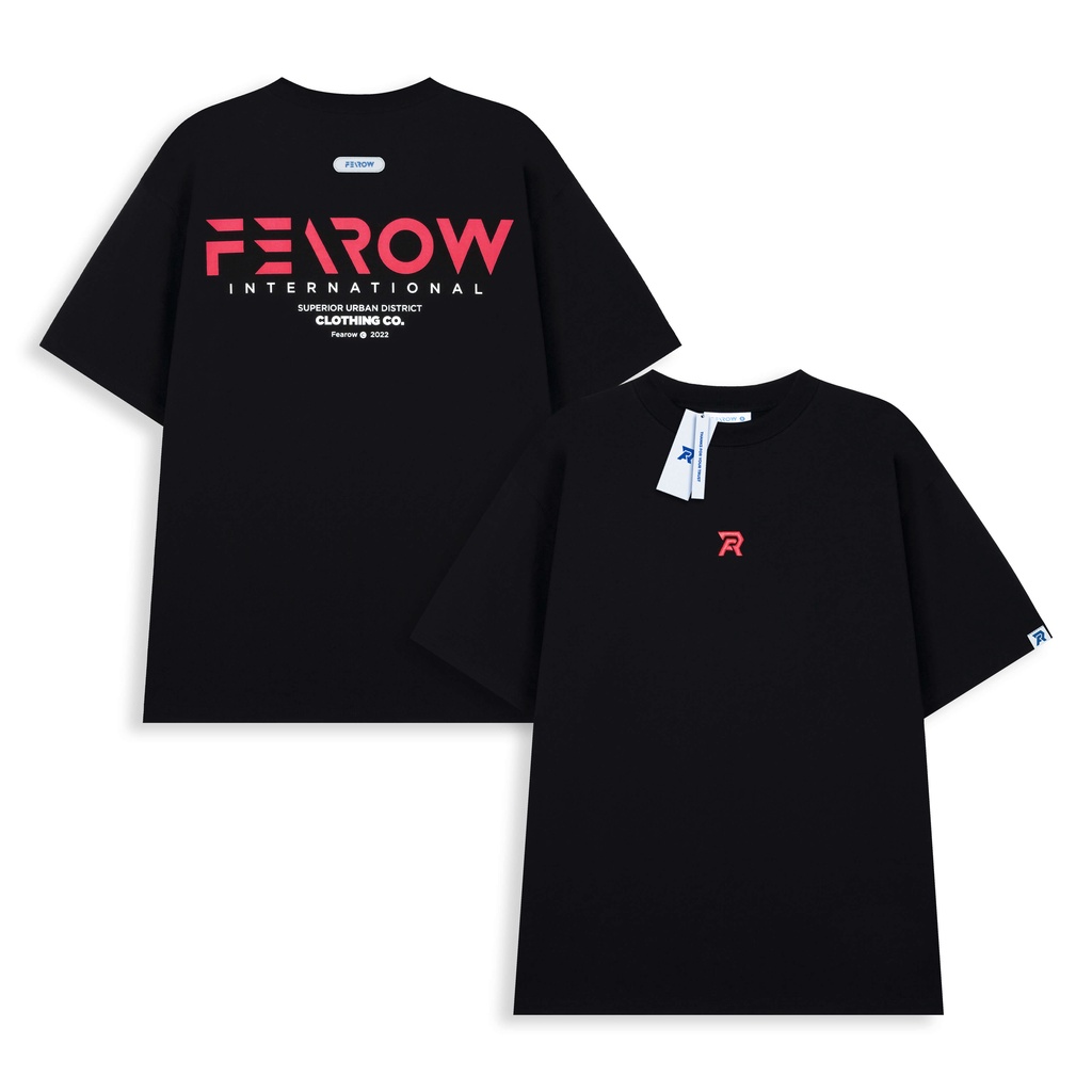 Áo thun nam nữ local brand unisex Fearow Red Text / Màu Đen - FW158