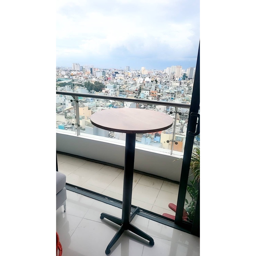 Bàn Trụ Sắt Ống Tròn Eames Cao 1m, Bàn Quầy Bar, Thu Ngân Quán Cafe Nhà Hàng