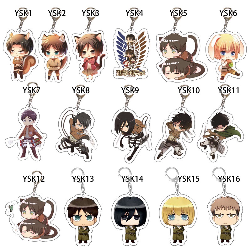 Tmdbyx Móc Khóa Nhựa Acrylic Mặt Hình Nhân Vật Hoạt Hình Anime Attack on Titan Nhật Bản