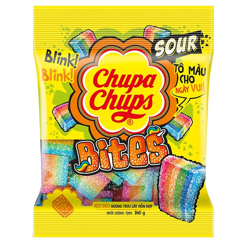 Kẹo Dẻo Chupa Chups Sour Bites Hương Trái Cây 160G