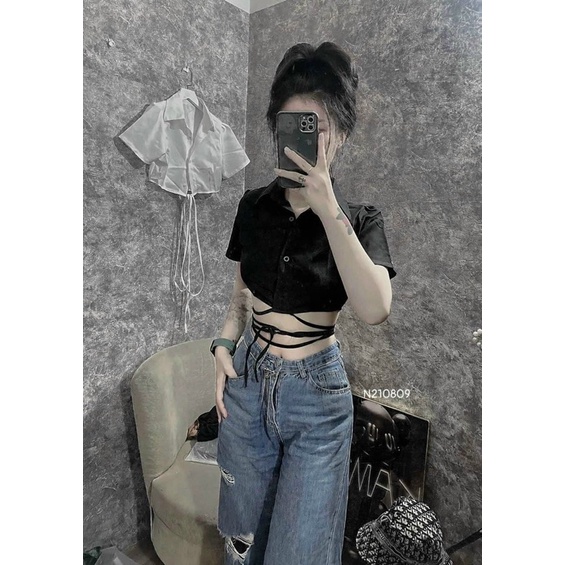 Áo sơ mi dây quấn eo xinh SM20
