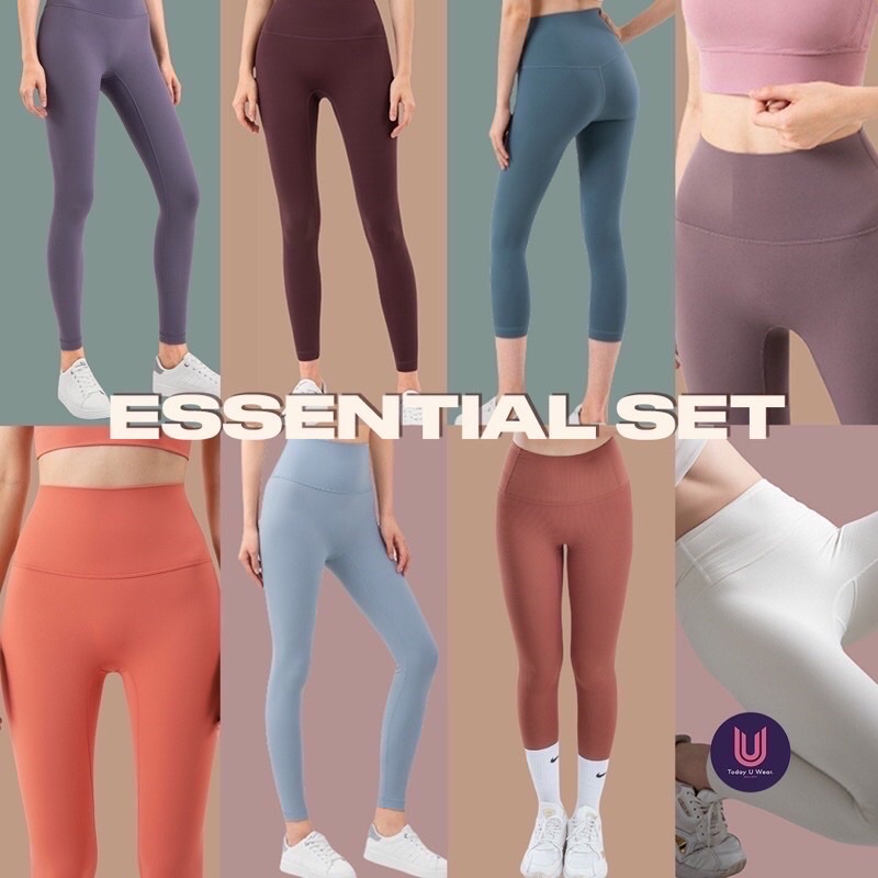 Quần Thể Thao tập Gym Yoga Essential Legging (co giãn 4 chiều, cạp cao, chất liệu cao cấp)