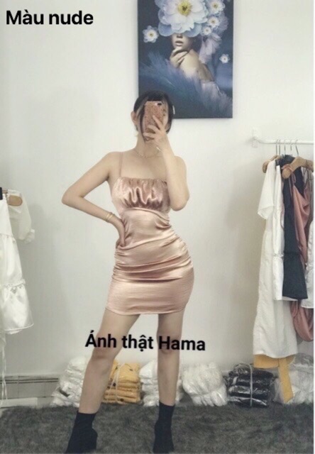 HOẢ TỐC - VIDEO-ẢNH THẬT- ĐẦM NANA  body lụa nhiều màu 2 day nhúng thân siêu che bụng | BigBuy360 - bigbuy360.vn