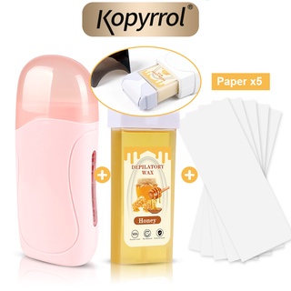 Set sáp tẩy lông KOPYRROL 350g bằng mật ong 100% làm nóng tiện lợi