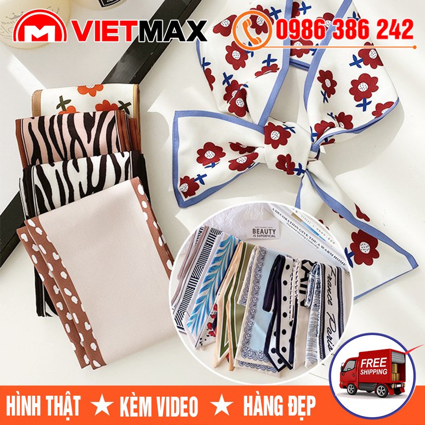 Dây Buộc Tóc Vải Thời Trang Hot Trend - Khăn Lụa Dài Quàng Cổ , Quấn Túi Đa Năng Phong Cách Hàn Quốc 100x8cm