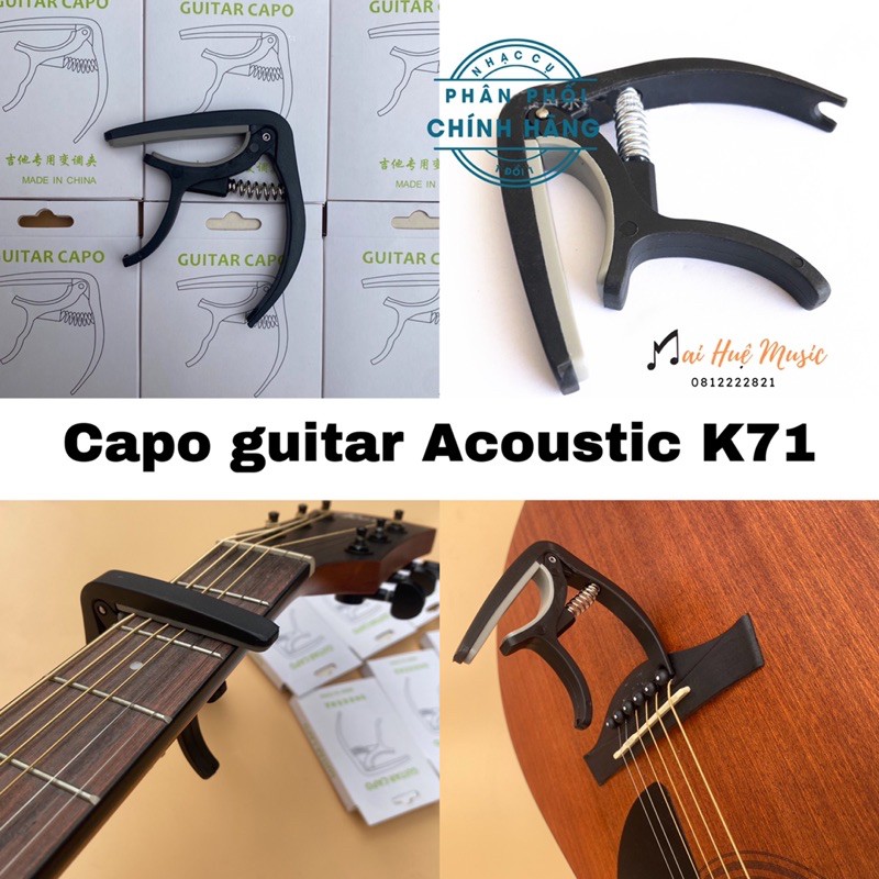 Capo guitar acoustic K71 đa chức năng - hỗ trợ kẹp đàn và thay dây đàn guitar