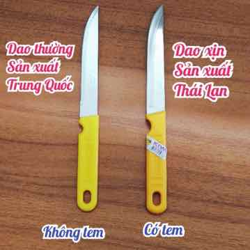 Dao Kiwi Thái Lan - dao Inox cán nhựa,Cán Gỗ đủ size, Siêu Sắc, Tem vạch đầy đủ made in Thái Lan
