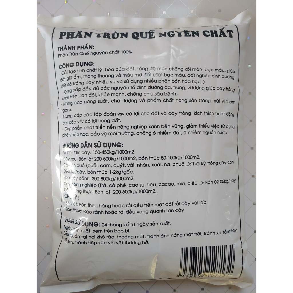 Phân trùn quế nguyên chất bao 2kg- phân hữu cơ