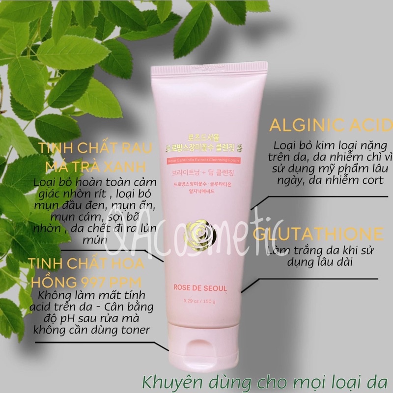 [Xả kho Date 2025] Sữa rửa mặt Rose de Seoul 150g