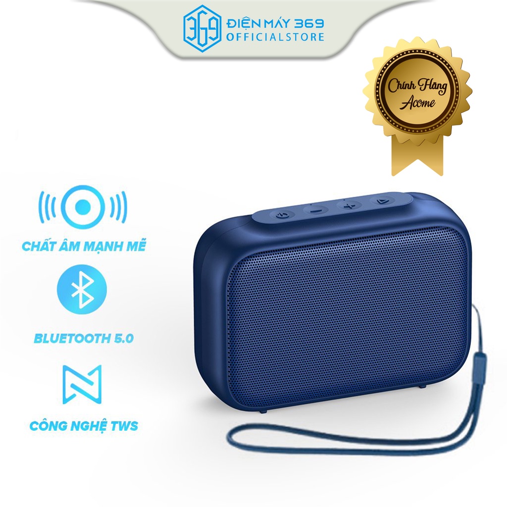 Loa Bluetooth Mini ACOME A1 năng suất 5W, Bluetooth 5.0, Tương trợ TWS Ghép Đôi 2 Loa, Âm Bass Trầm chất lượng cao