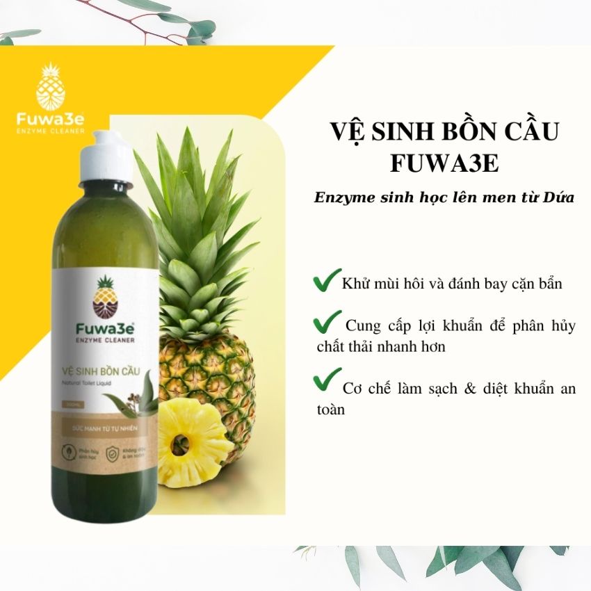 Fuwa3e Vệ Sinh Bồn Cầu Hữu Cơ Eco-Enzyme 100ml An Toàn Cho Da Bảo Vệ Trẻ Em Tốt Cho Sức Khỏe Môi Trường Xanh Sạch Đẹp
