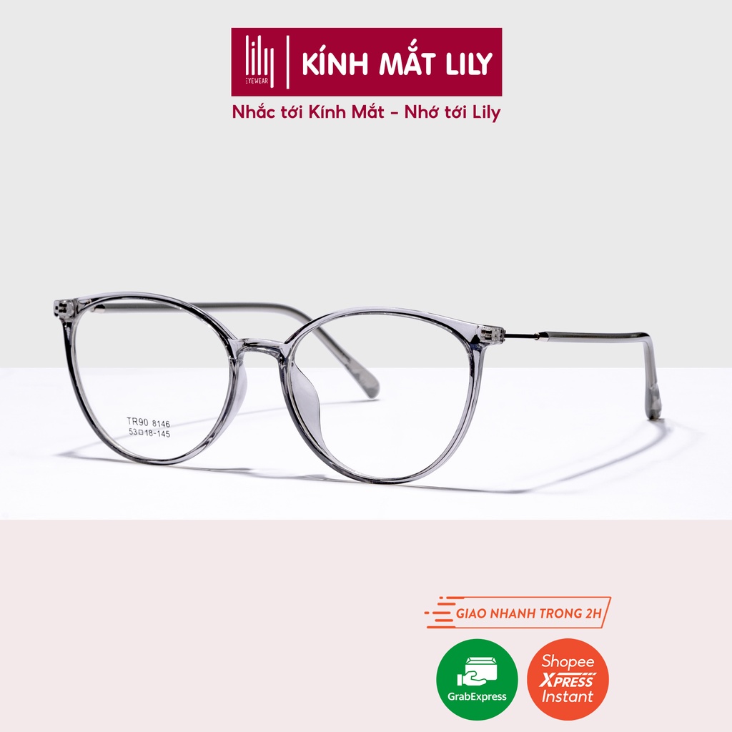 Kính mắt tròn nữ LILYEYEWEAR chất liệu nhựa thanh mảnh nhẹ nhàng thời trang 8146