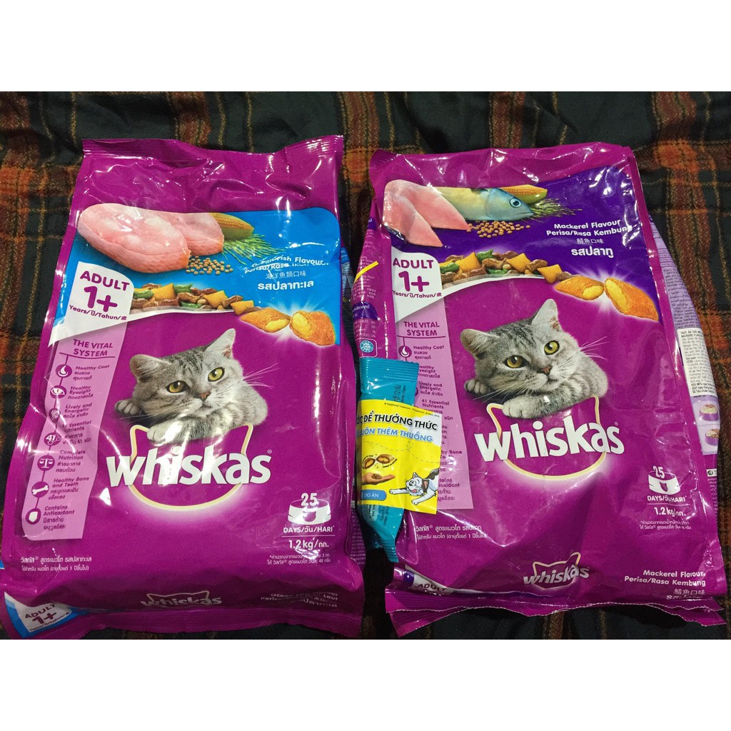 thức ăn hạt khô cho mèo WHISKAS túi 1.2kg